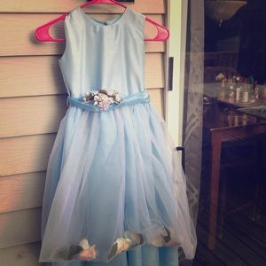 ♥️ Light Blue Flower Party Dress